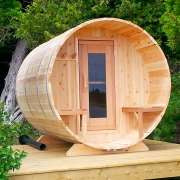 Spruce Panoramic view outdoor 4 person barrel sauna