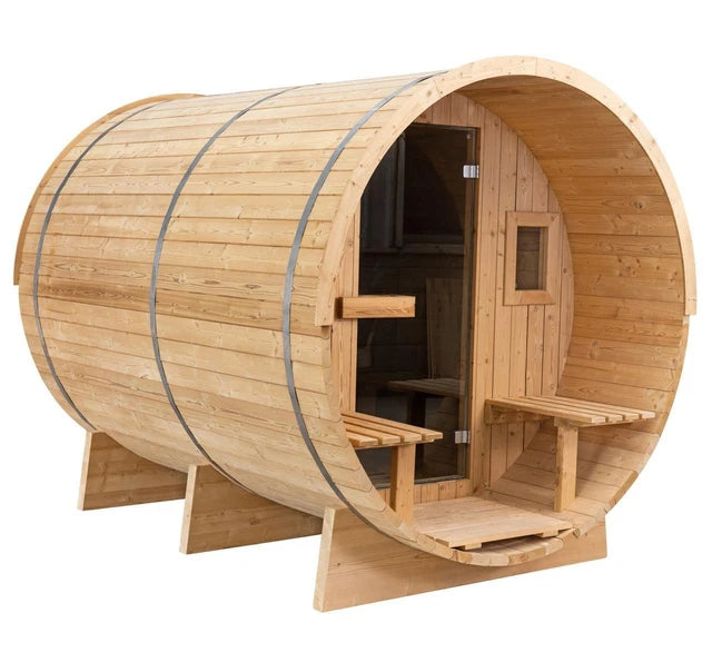 Spruce Panoramic view outdoor 4 person barrel sauna