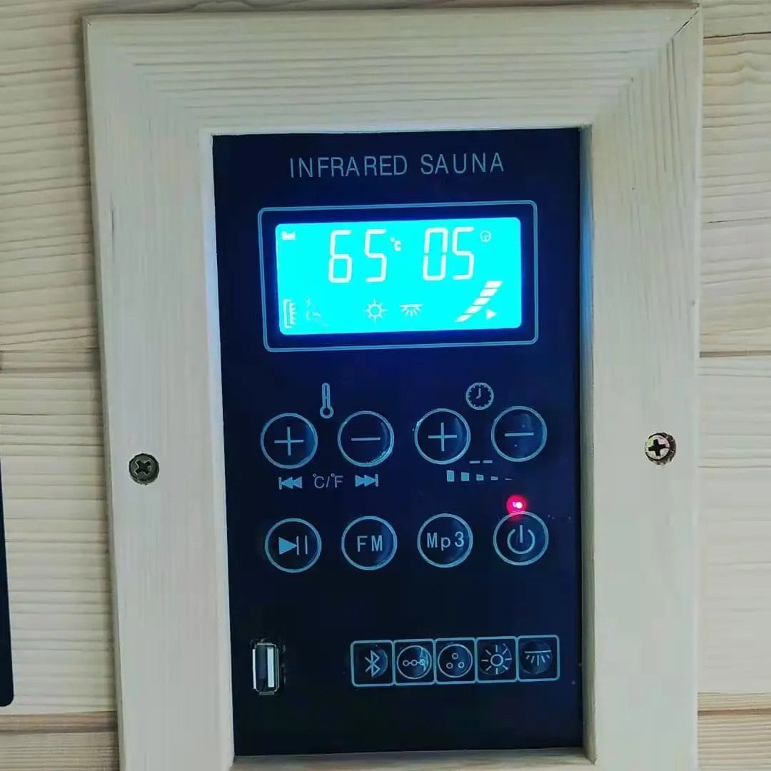 Infrared 1 person hemlock sauna.