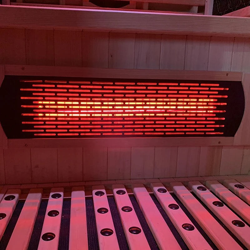 Infrared 1 person hemlock sauna.